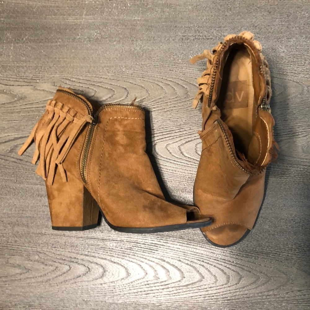 Super cute tassel detail peep toe booties